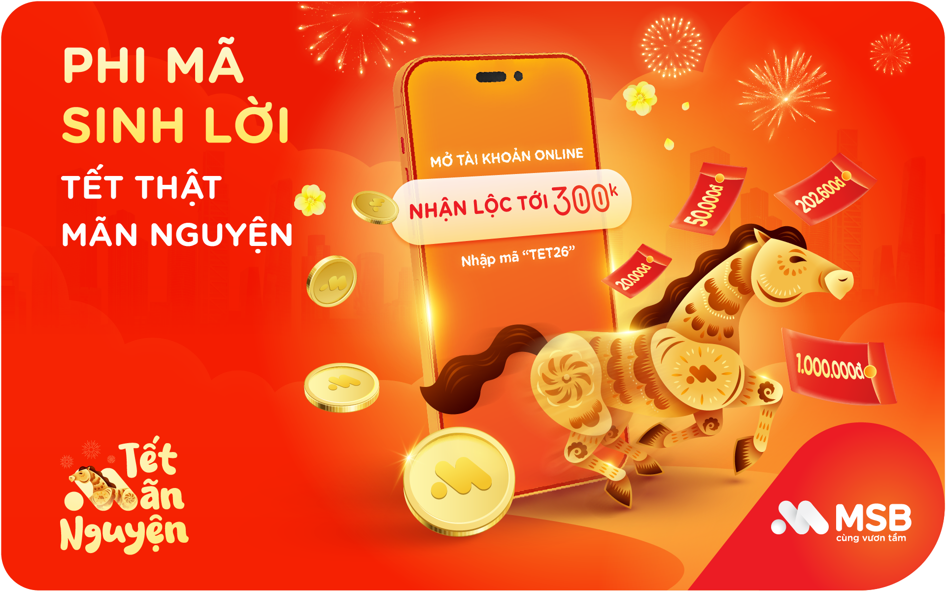 Cùng tài khoản MSB phi mã sinh lời – Tết thật mãn nguyện