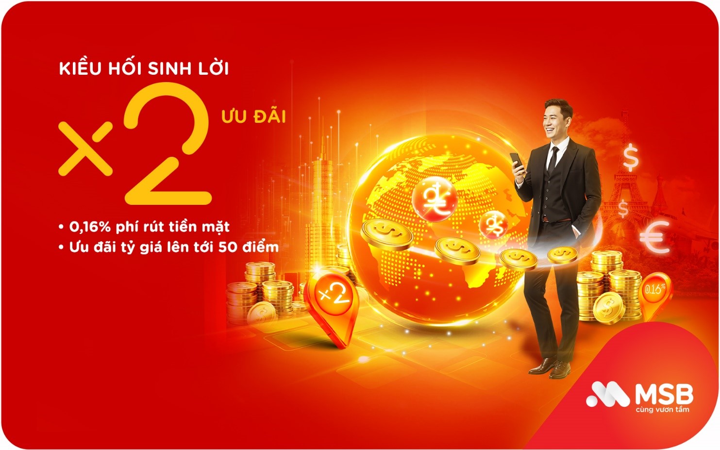 MSB nhân đôi lợi ích cho khách hàng nhận kiều hối