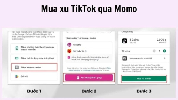 Nạp xu TikTok bằng ví Momo