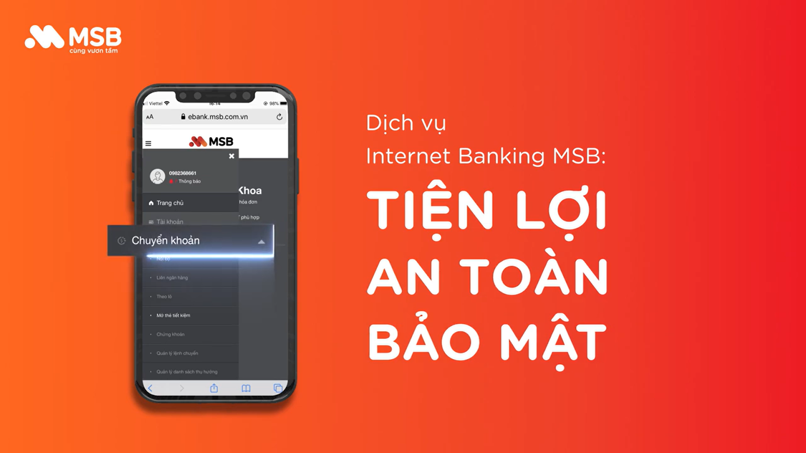 Internet Banking MSB vô cùng tiện lợi và bảo mật tốt