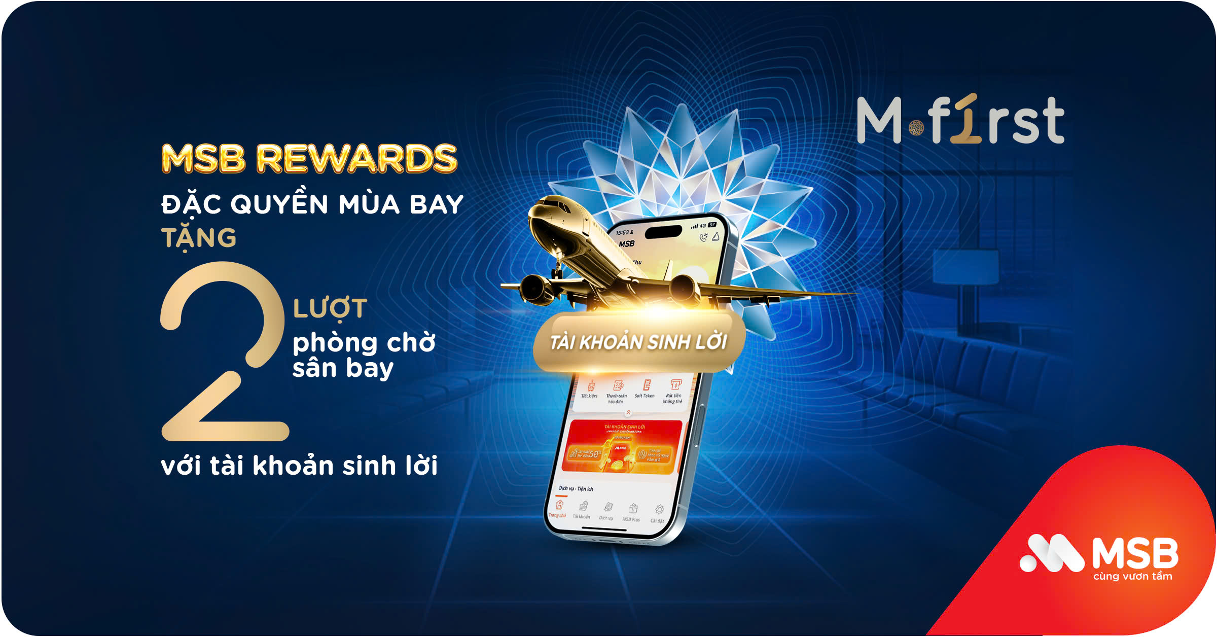MSB Rewards – Tặng 2 lượt phòng chờ sân bay cho khách hàng ưu tiên